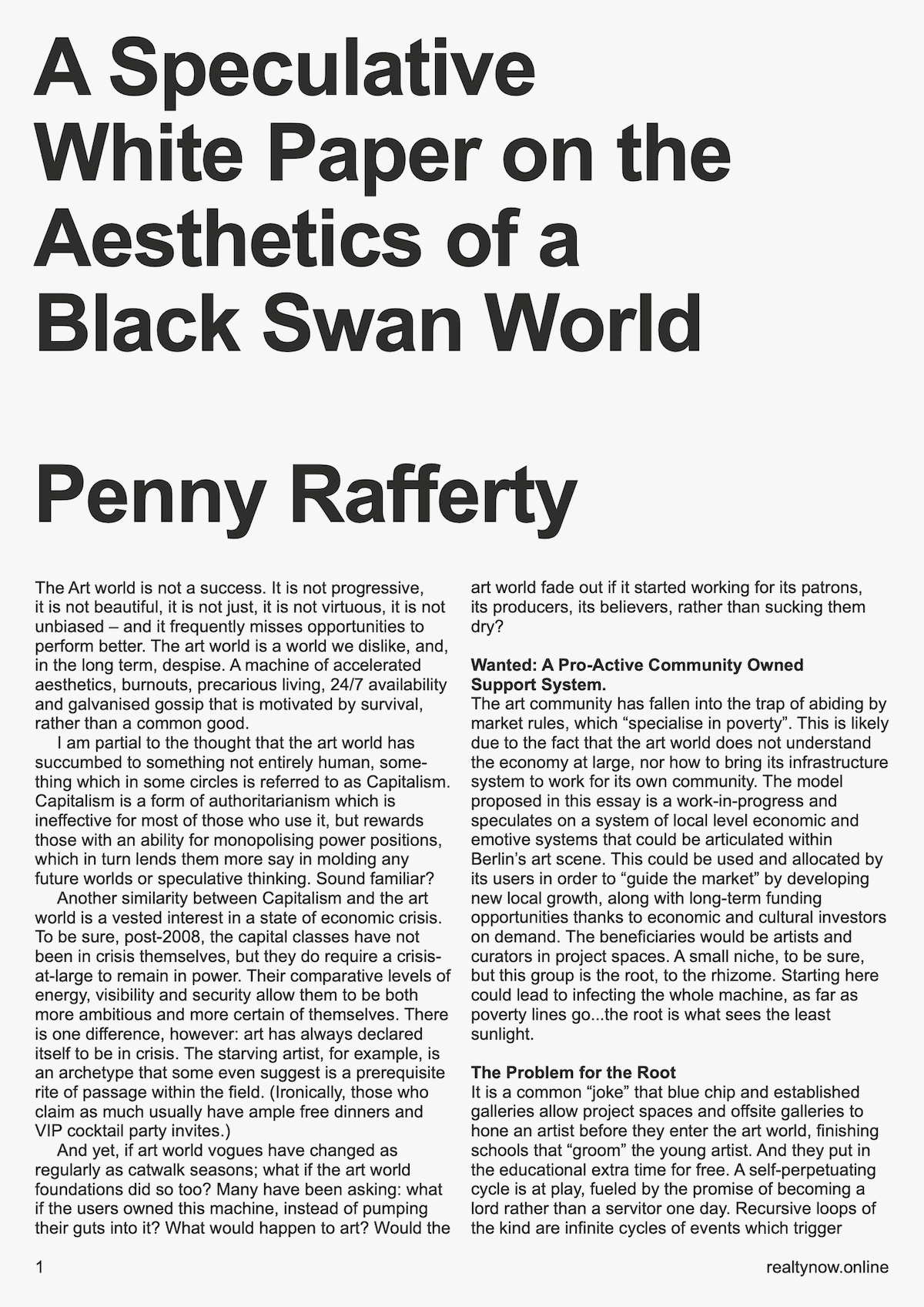 A Speculative White Paper on the Aesthetics of a Black Swan World |  LIBRARYSTACK▫