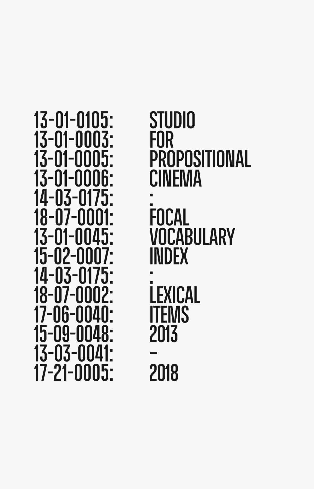 Focal Vocabulary Index: Lexical Items 2013–2018 | LIBRARYSTACK▫